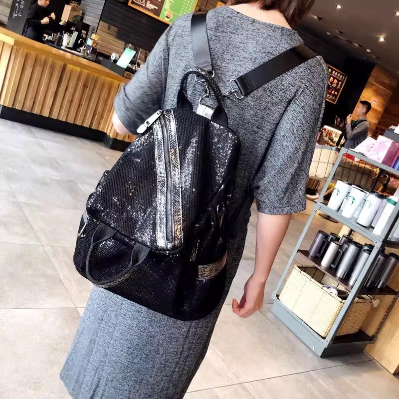 Luxury Bags For School - Nieuwe Dames Nylon Pailletten Rugzakken Hoge