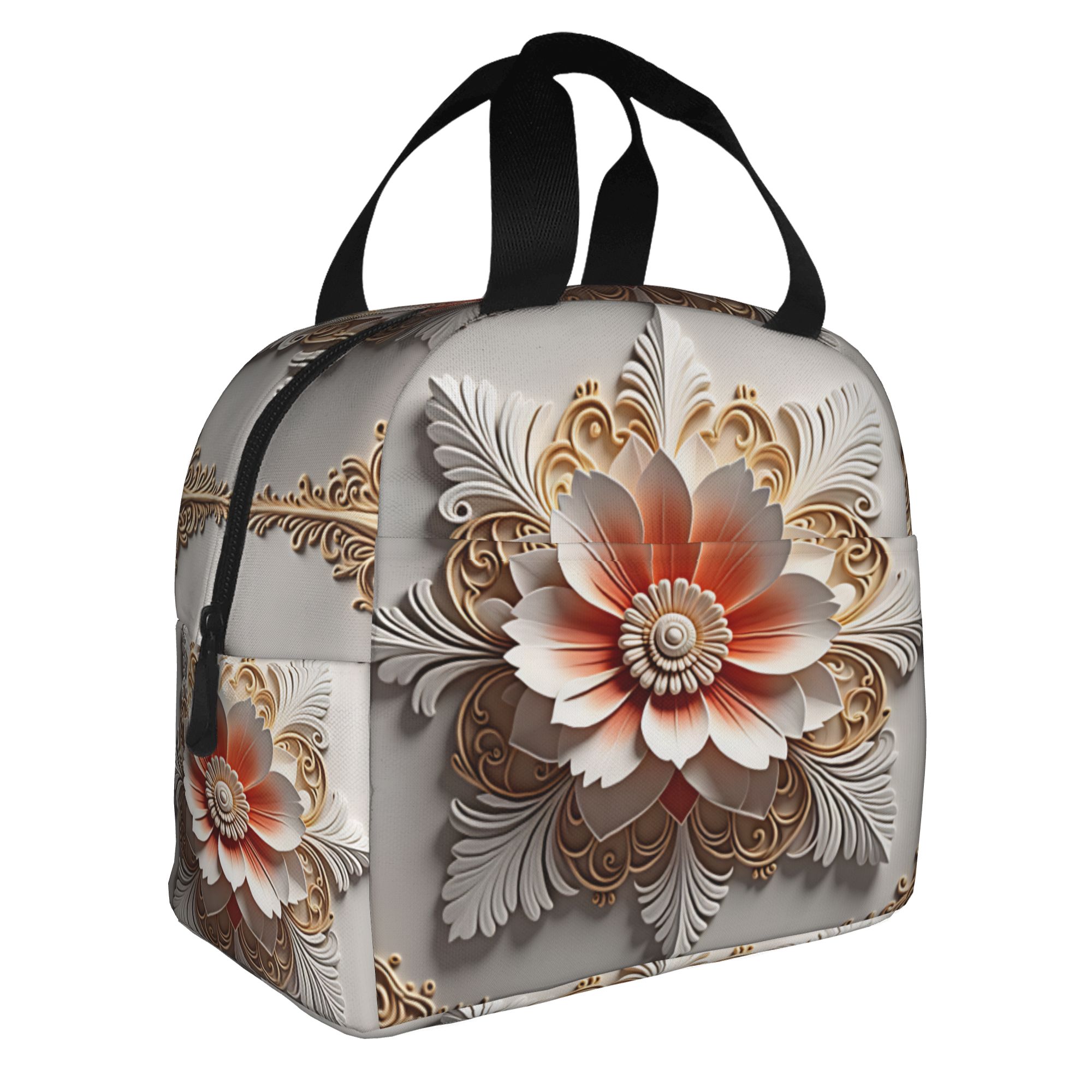 Luxury Bags For School - Modetrend 3D Bloemen Geïsoleerde Lunchtassen voor