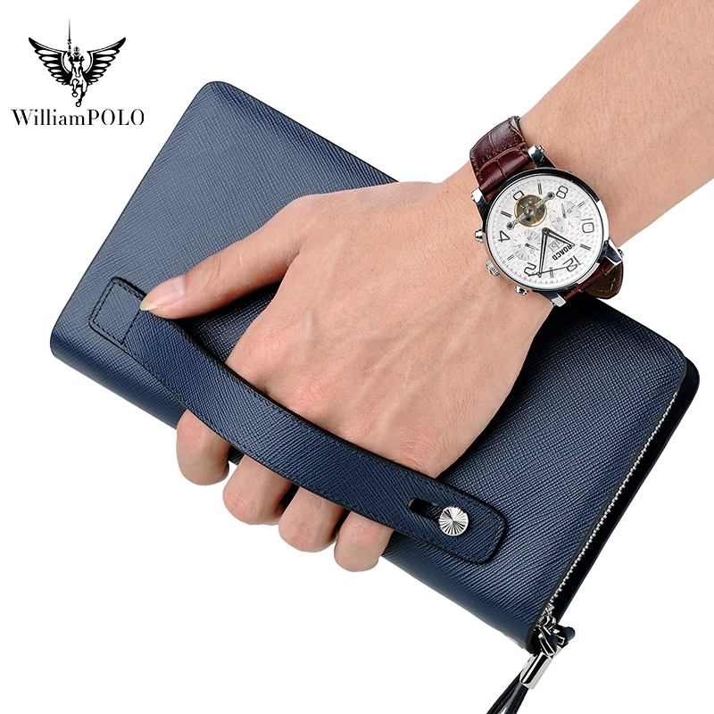Luxury Bags Office - WILLIAMPOLO Luxe lederen clutch voor heren,
