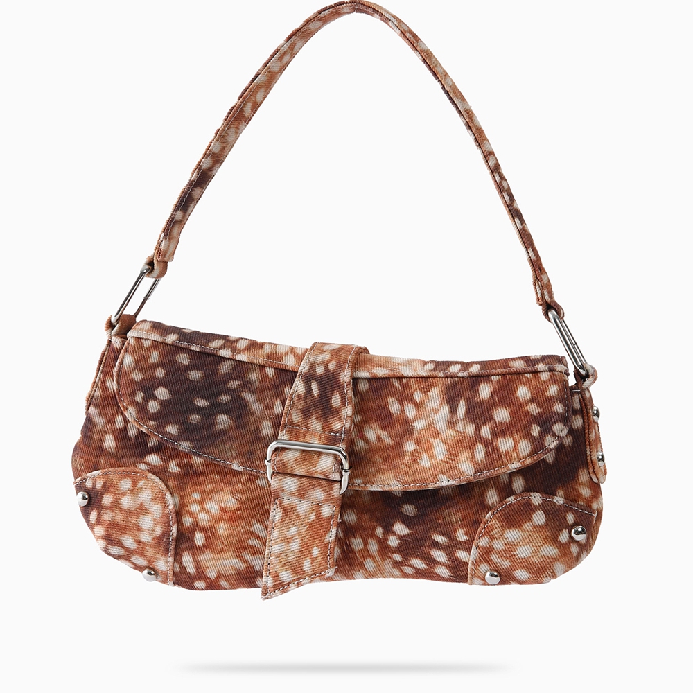 Saddle Bag Distressed - 2026 Nieuwe Bloemprint Schoudertas met onregelmatige