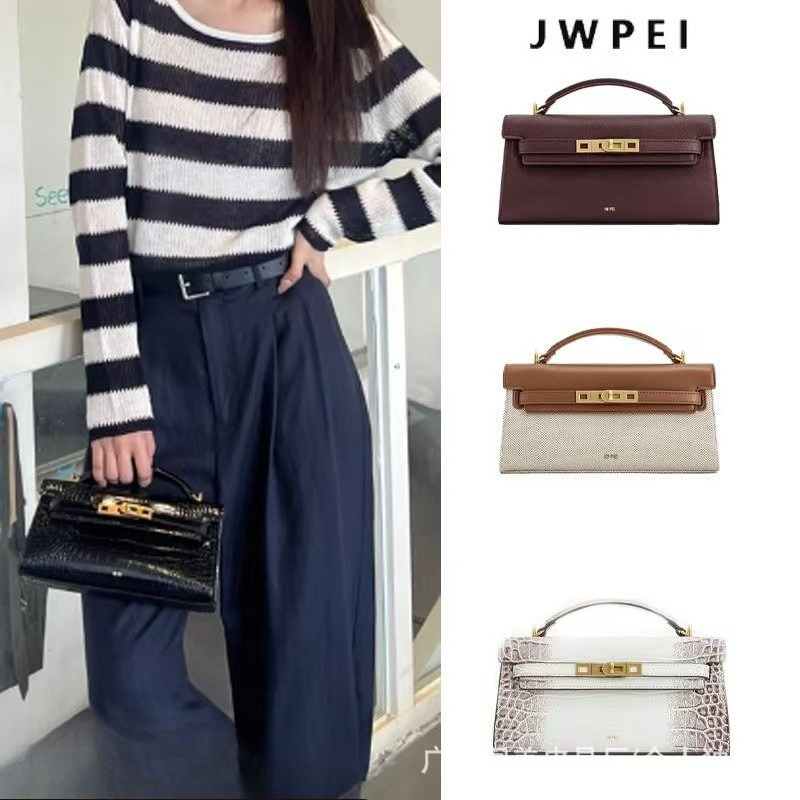 Structured Handbag Top Handle - JW PEI Noor Dames Croc-geprägd lederen