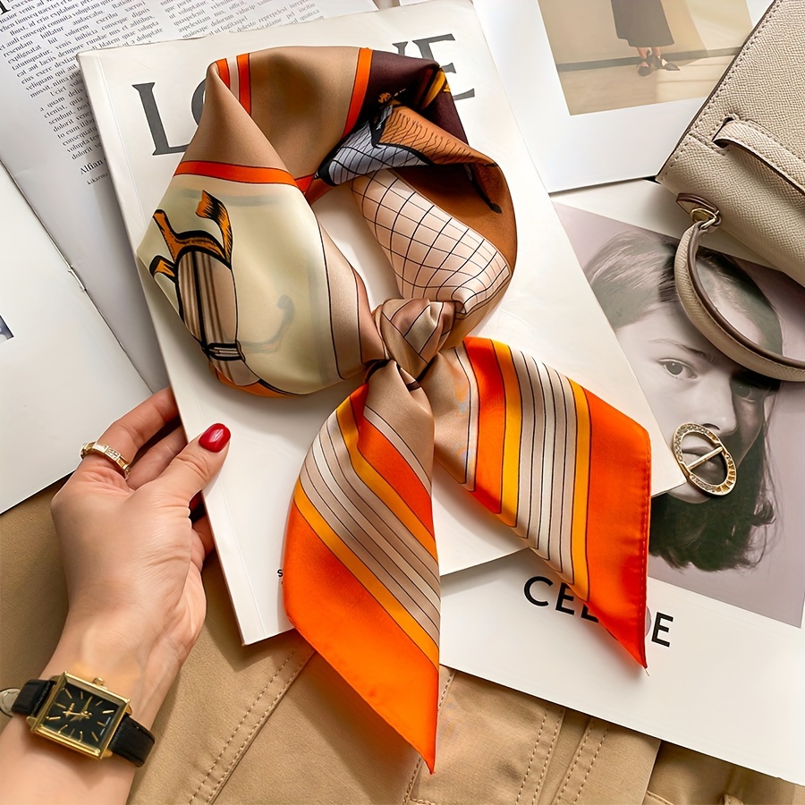 Luxury Bags Office - Luxe Paardenpatroon Zijden Vierkante Sjaal Vrouwen