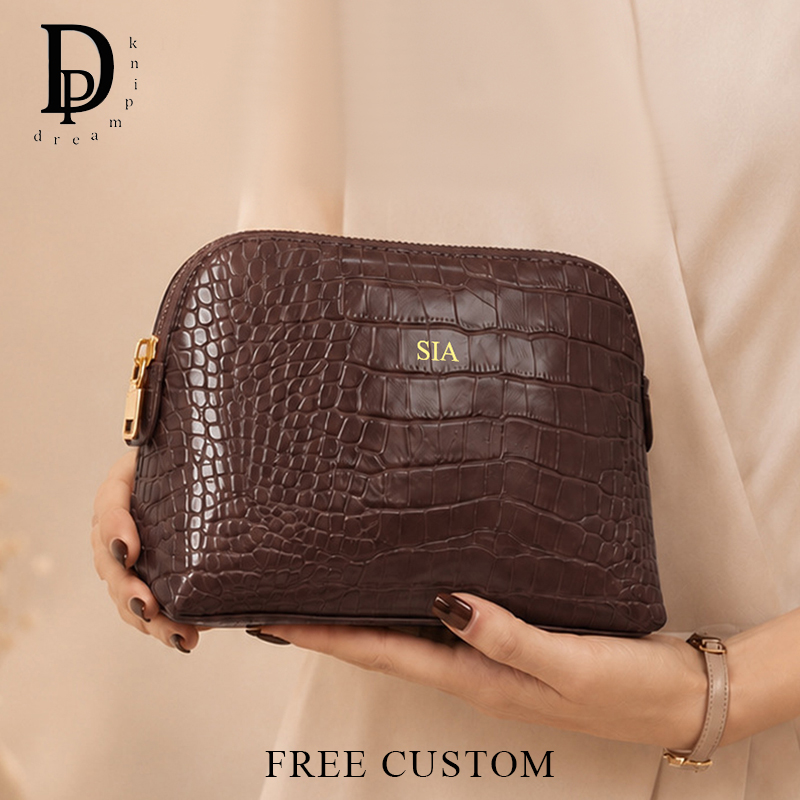 Luxury Bags China Wholesale - Luxe cosmetische tas met krokodillenleerpatroon, rits,