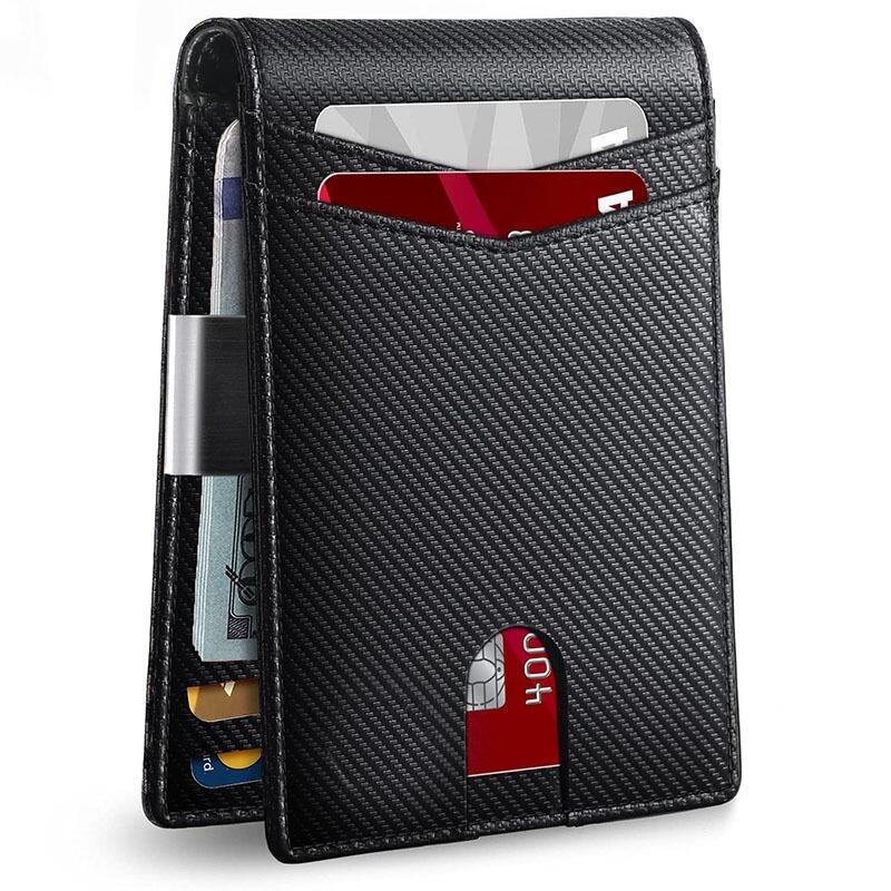 Luxury Bags Photos - Rfid Koolstofvezel Luxe Heren Portefeuilles Geldzak