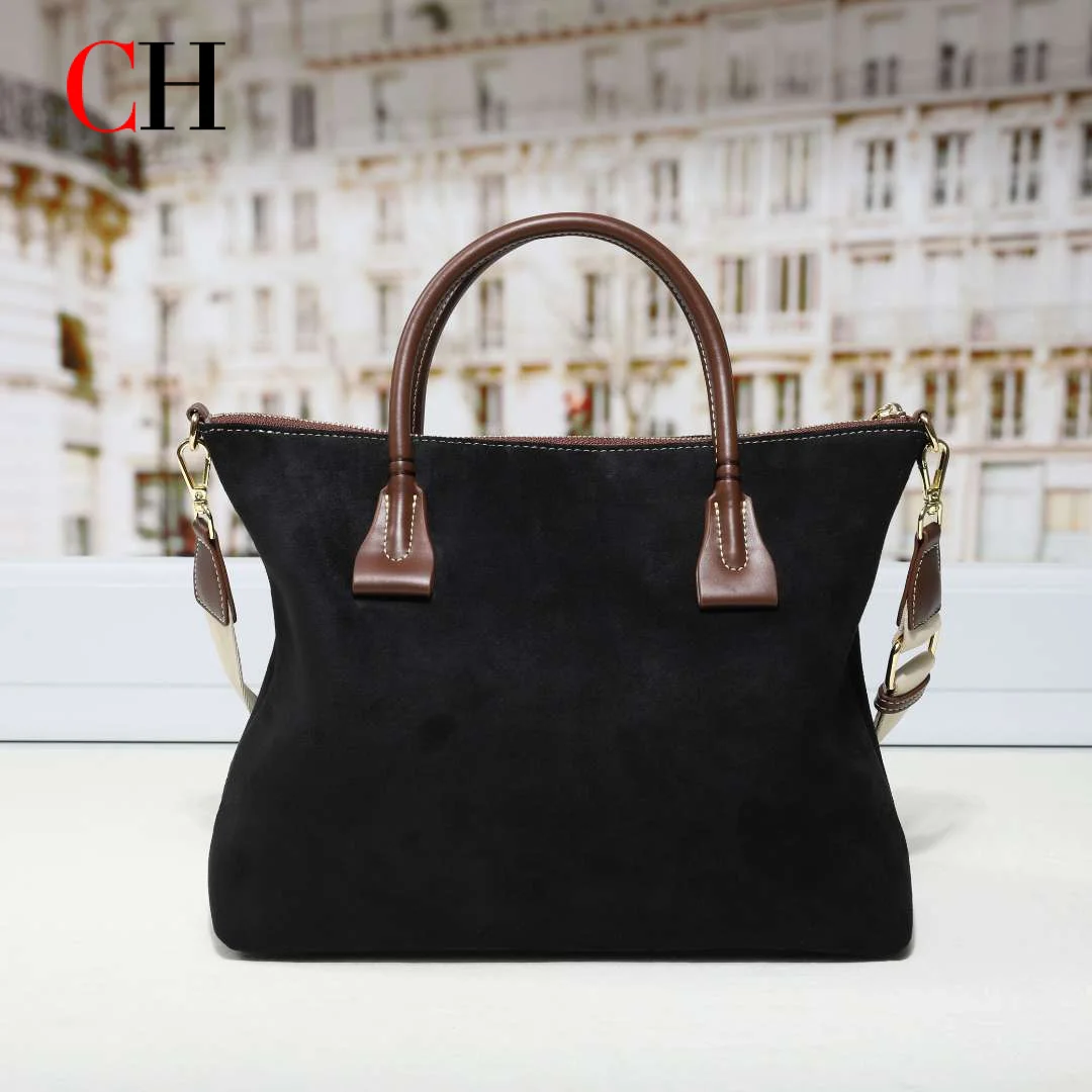 CH Premium Dames Suède Tote Ba - Structured Handbag Top Handle recensie en prijs